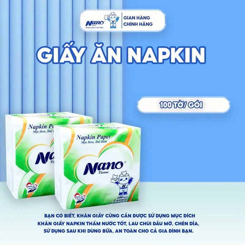 Khăn Giấy Ăn Napkin 100 tờ